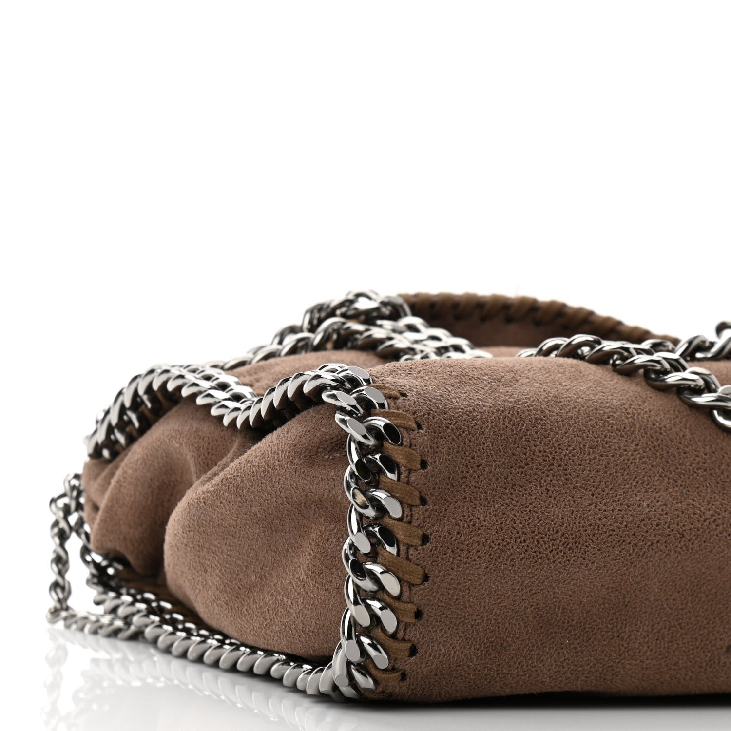 Stella McCartney Metallic Shaggy Deer Mini Falabella Fold Over Tote Brown 8 of 10