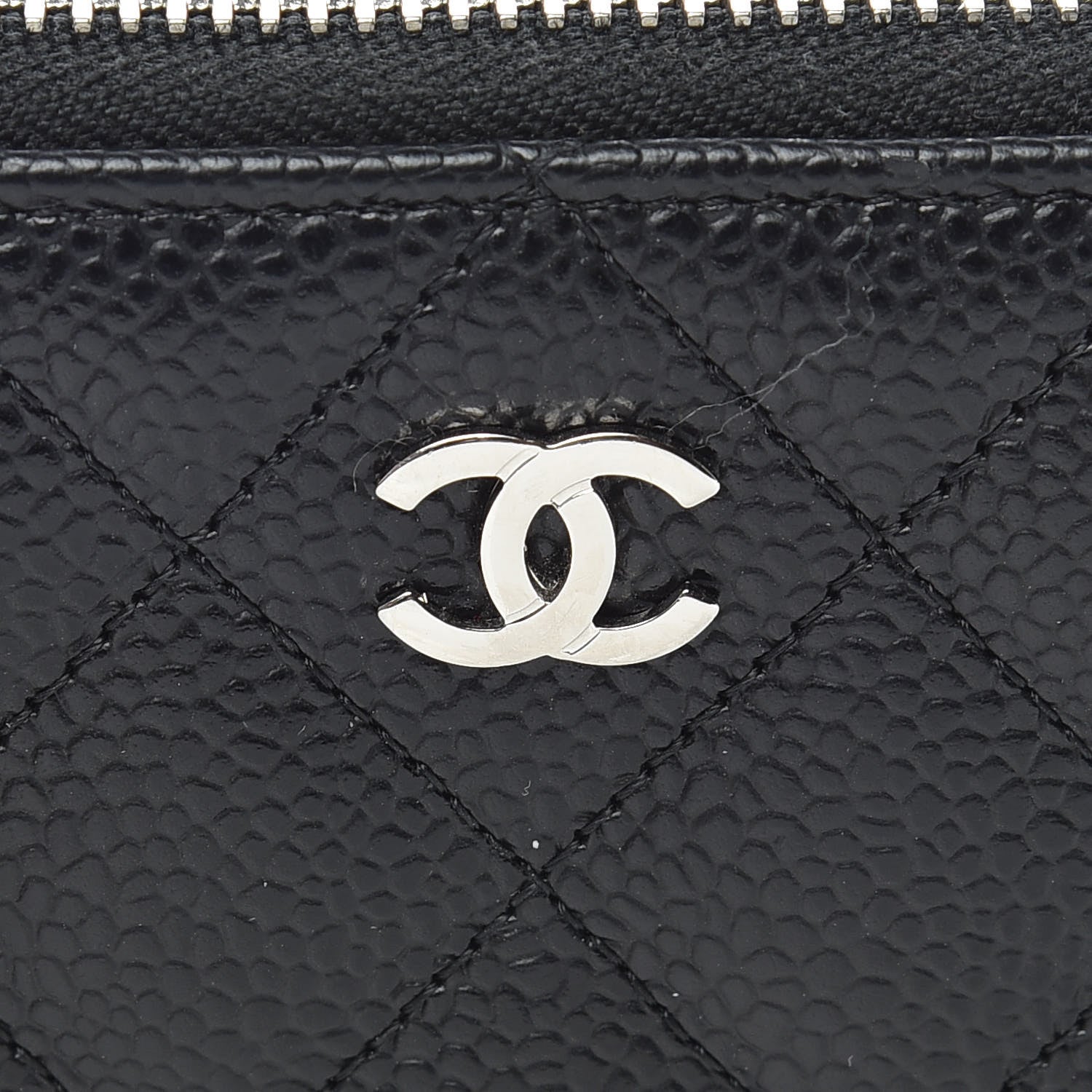 Chanel Caviar Quilted Large Gusset Zip Around Wallet Black 8 of 11