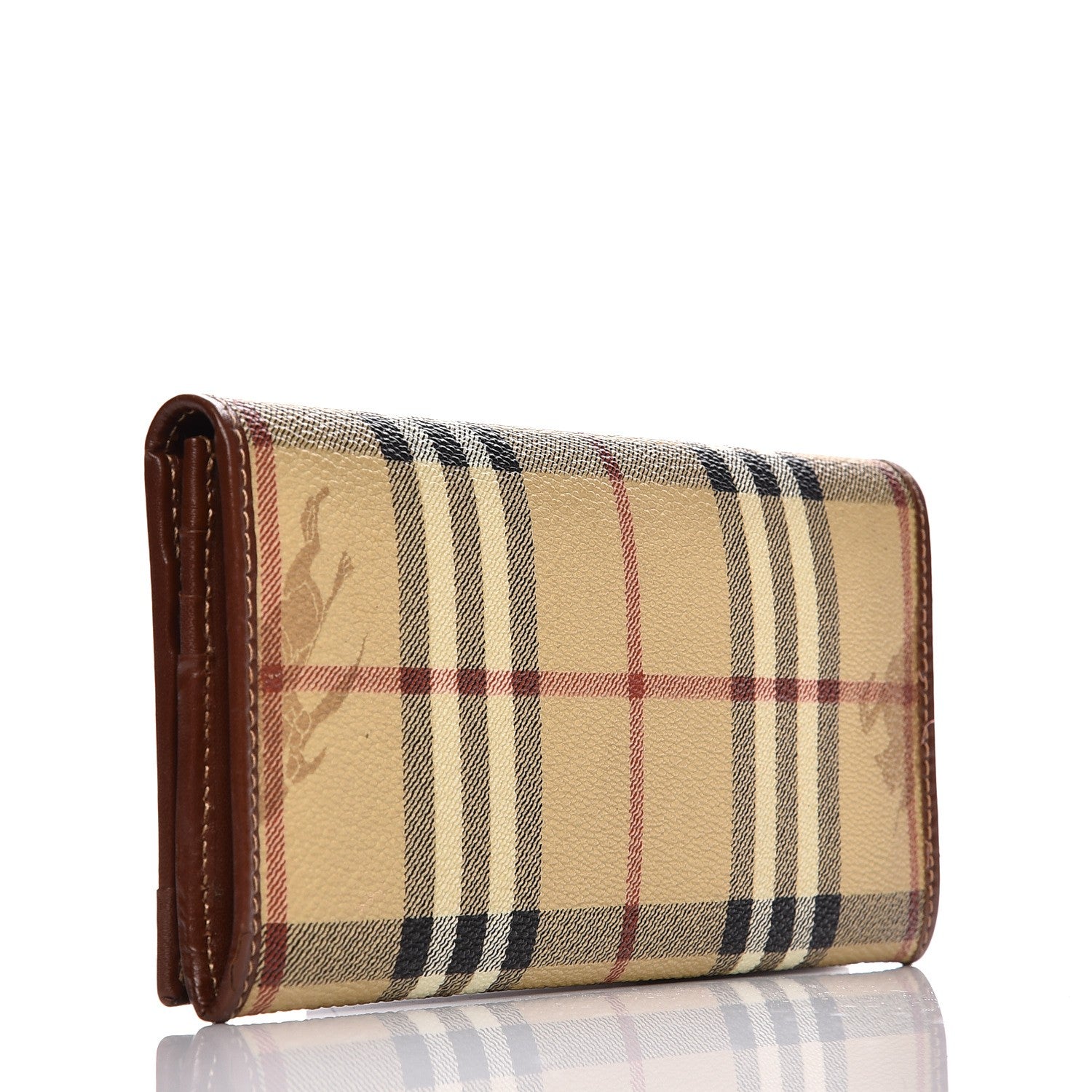 Burberry Haymarket Check Continental Wallet Brown 3 of 7