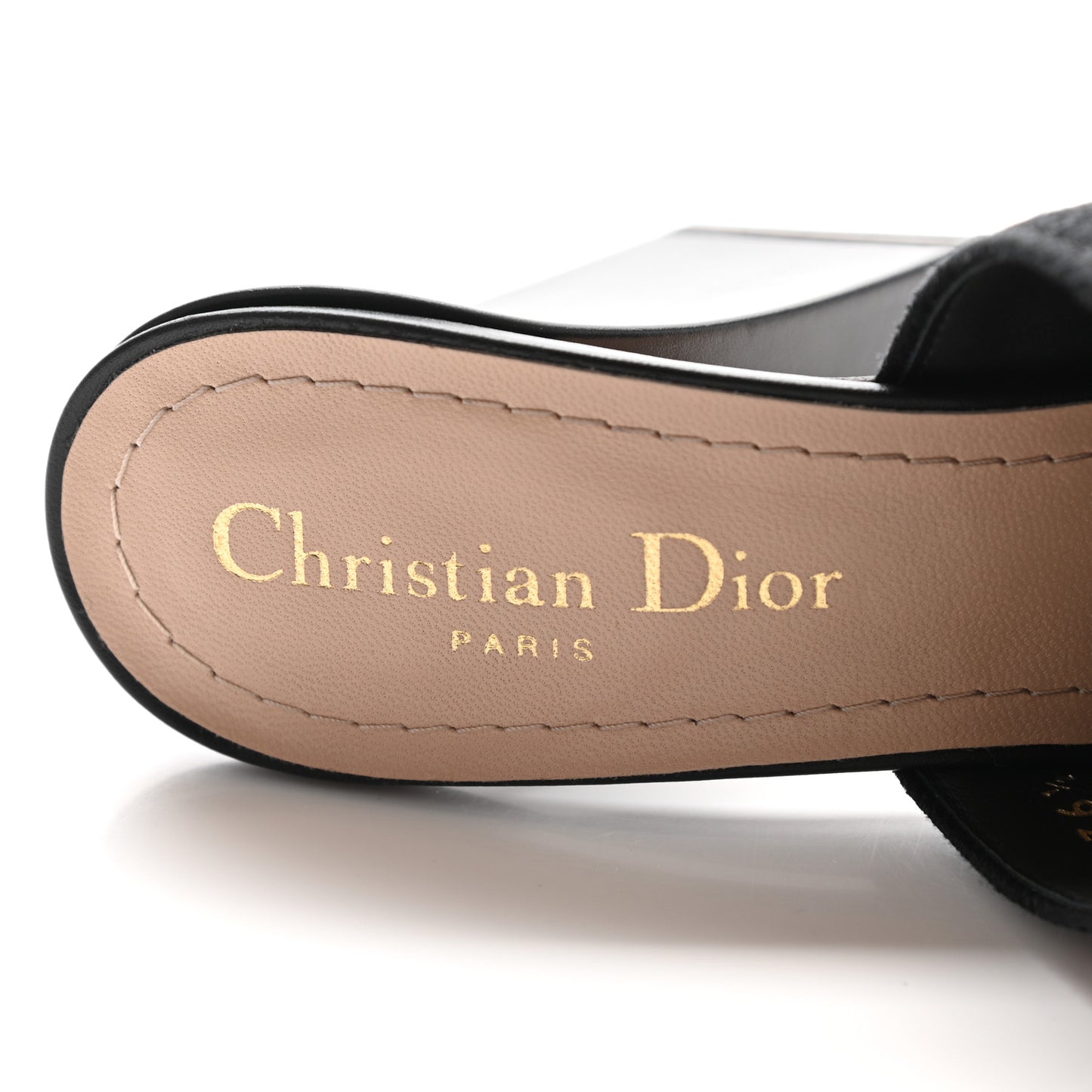 Cotton Embroidered Dway 85mm Slide Sandals 36.5 Black