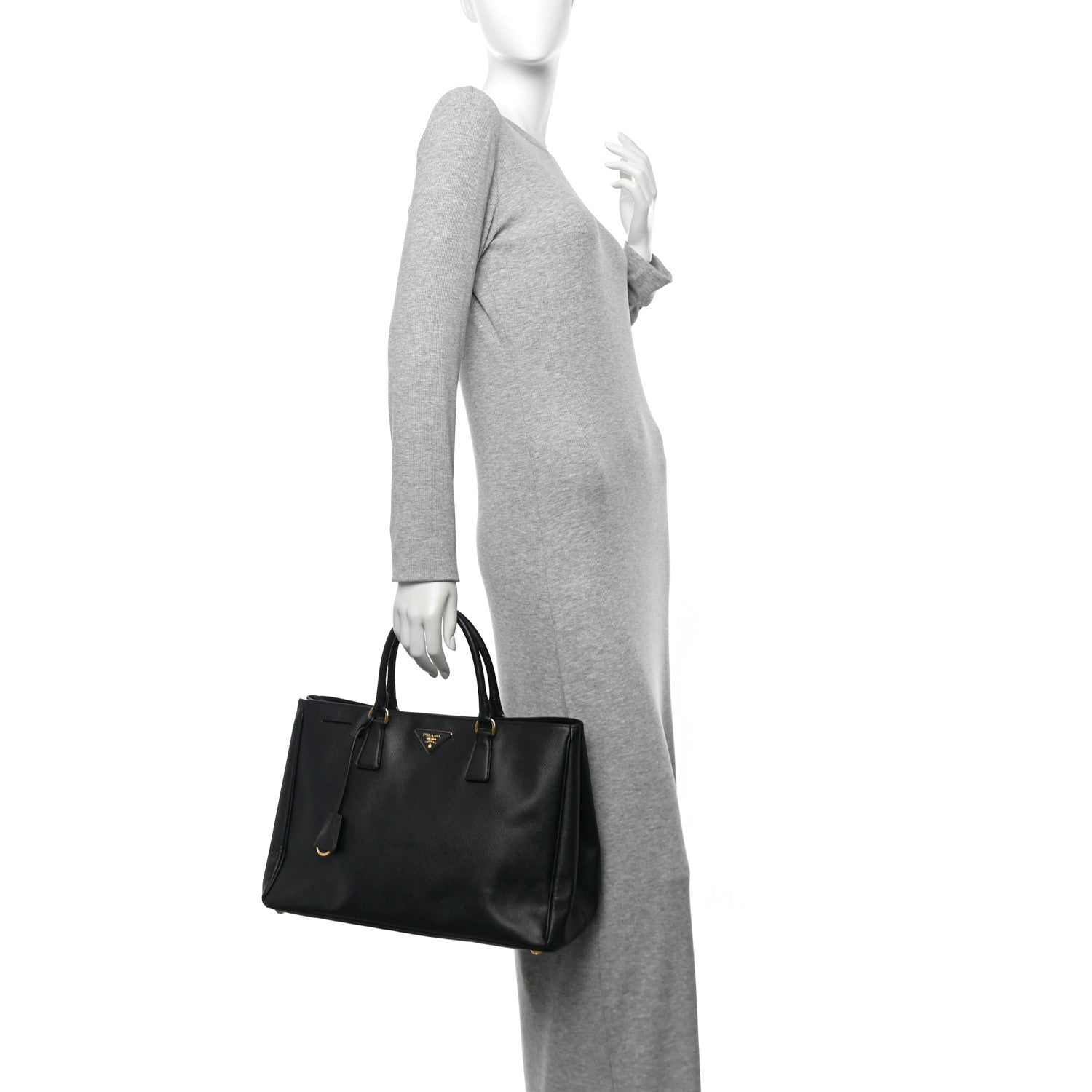 Prada Saffiano Lux Large Tote Black 2 of 10
