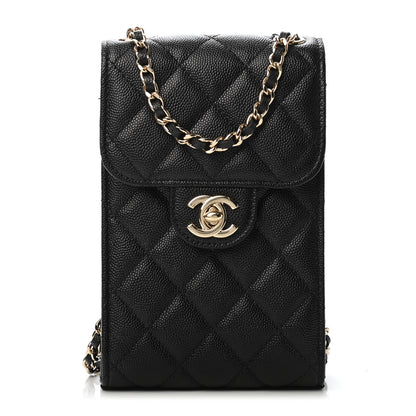 Chanel Caviar Quilted Classic Phone Holder Black 1 of 4