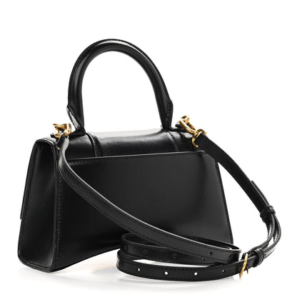 Balenciaga Shiny Box Calfskin Hourglass Top Handle Bag XS Black 3 of 11