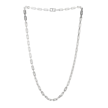 Hermes Sterling Silver H Logo Hercules Link Necklace 3 of 4