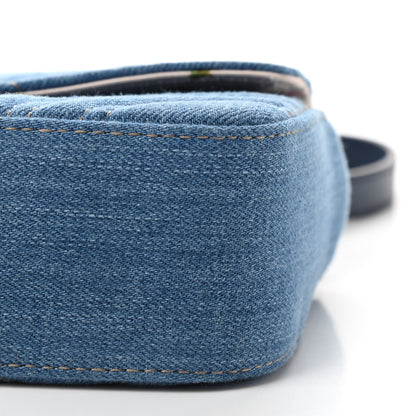 Gucci Denim Matelasse Mini Pearly GG Marmont Shoulder Bag Blue 9 of 10