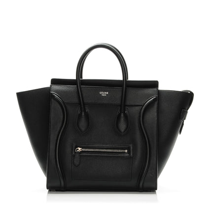 Celine Drummed Calfskin Mini Luggage Black 1 of 7