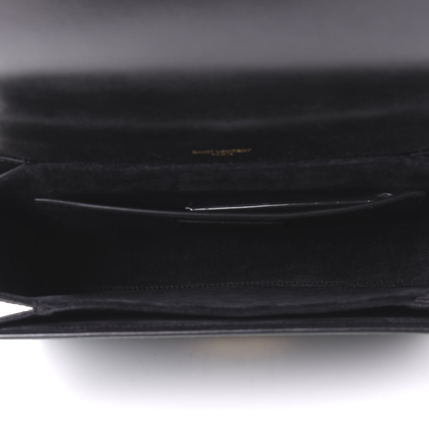 Saint Laurent Smooth Calfskin Suede Medium Bellechasse Black Dark Green 4 of 8