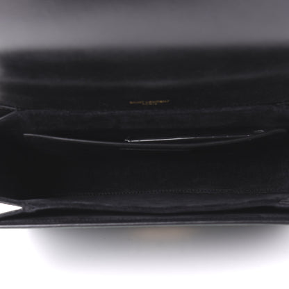 Saint Laurent Smooth Calfskin Suede Medium Bellechasse Black Dark Green 4 of 8