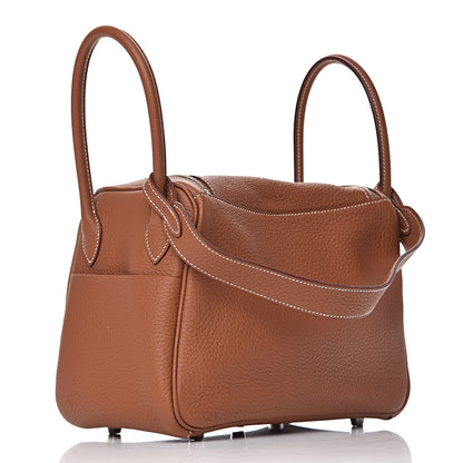 Hermes Taurillon Clemence Lindy 26 Gold 3 of 11