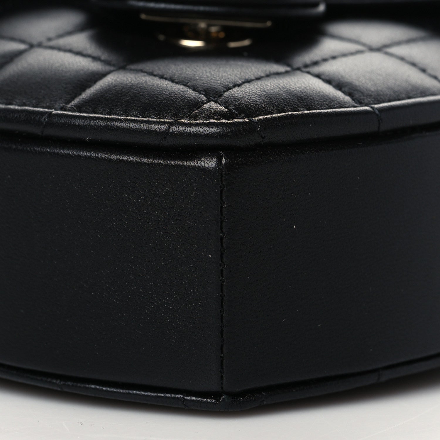 Chanel Lambskin Quilted CC In Love Heart Clutch With Chain Black 9 of 10