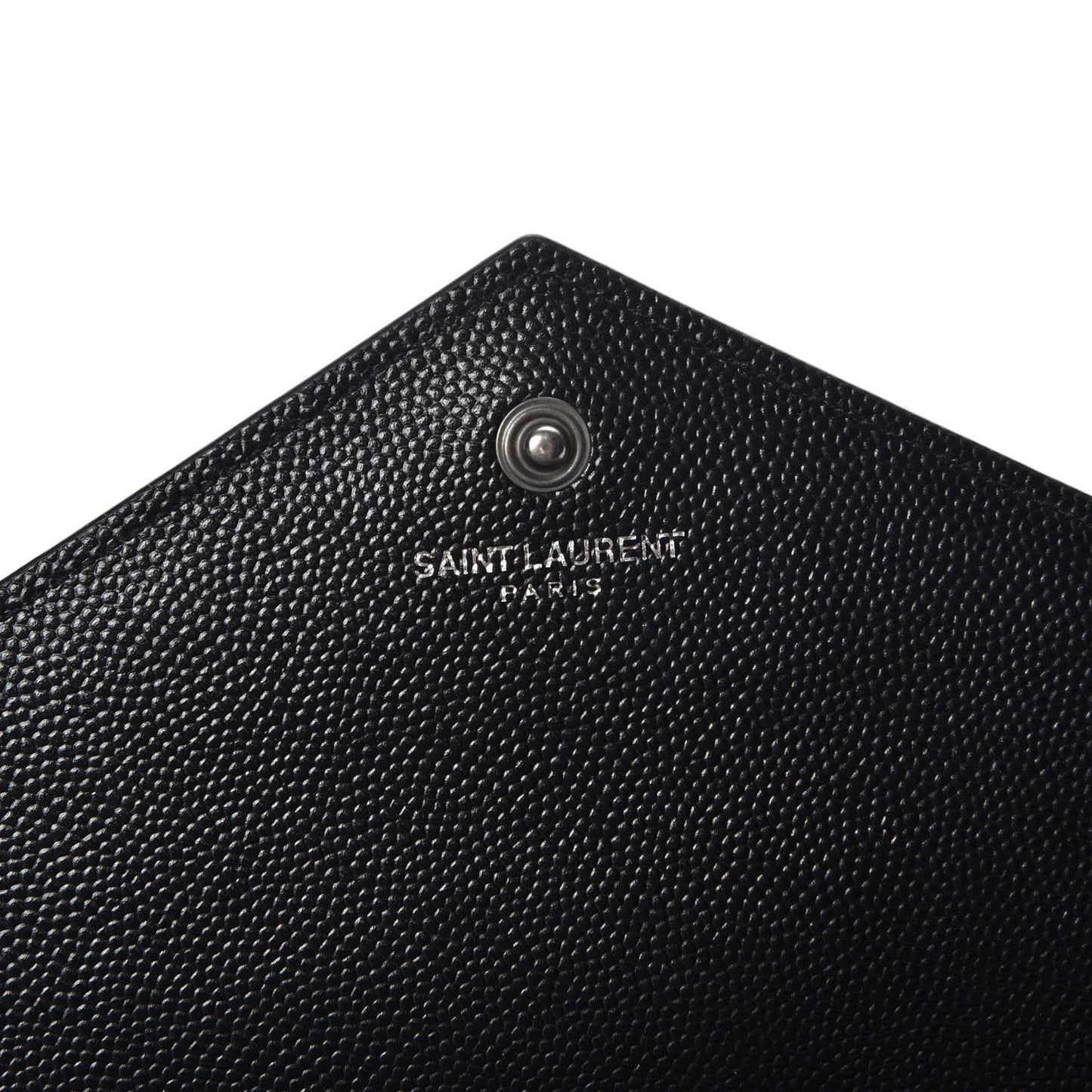 Grain De Poudre Matelasse Chevron Monogram Chain Wallet Black White