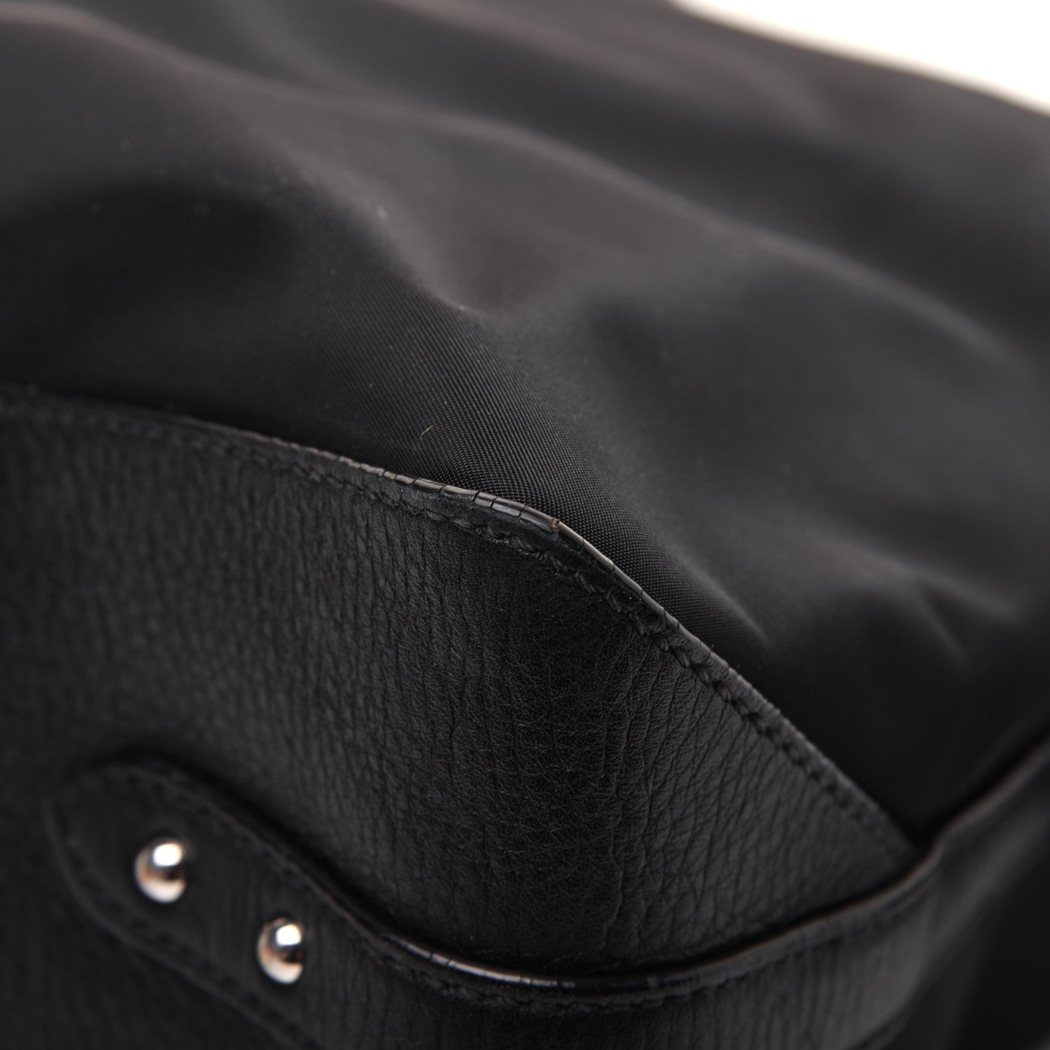 Prada Tessuto Nylon Calfskin Hobo Black 14 of 25