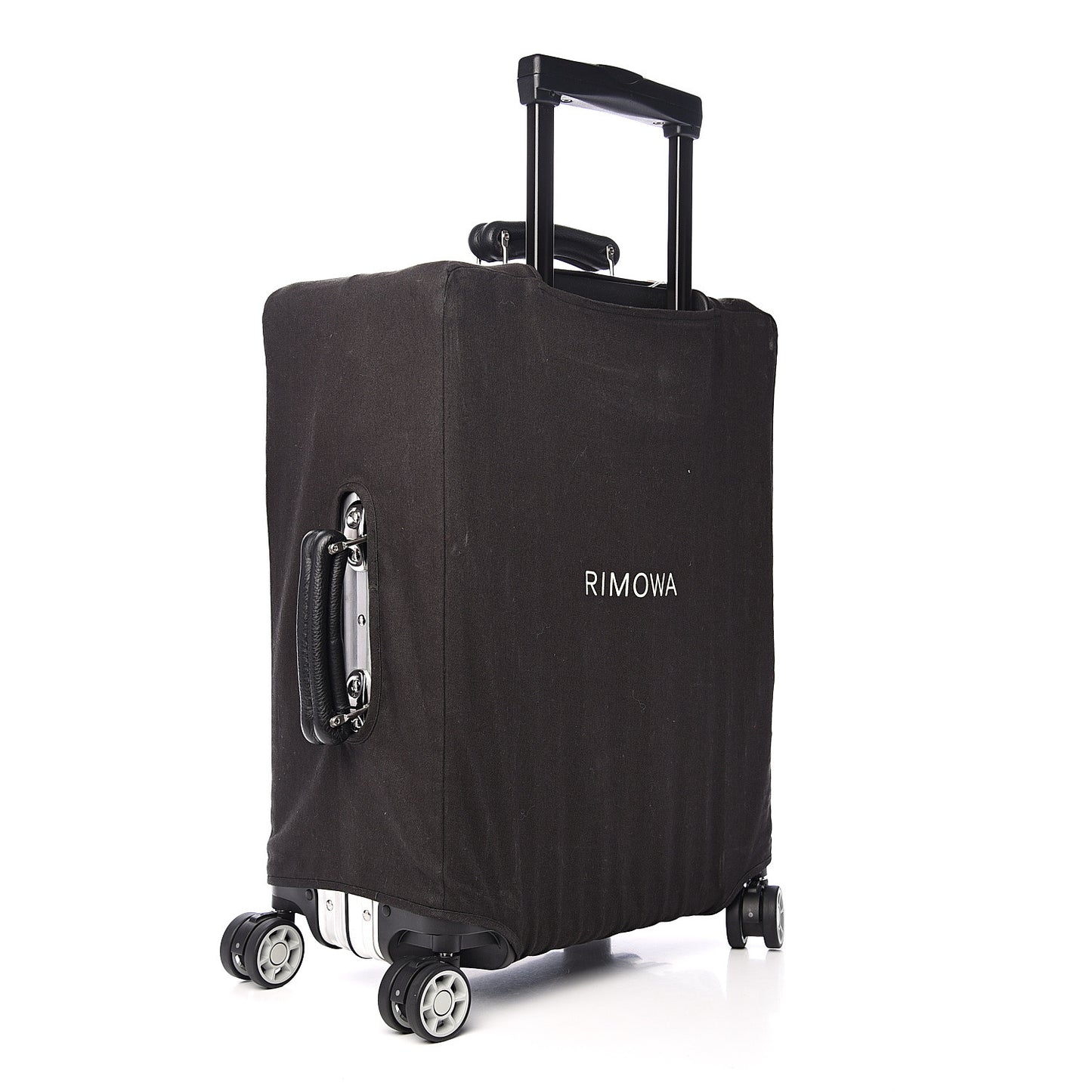 X RIMOWA Aluminum FF Print Roll Away Carry On Luggage Silver