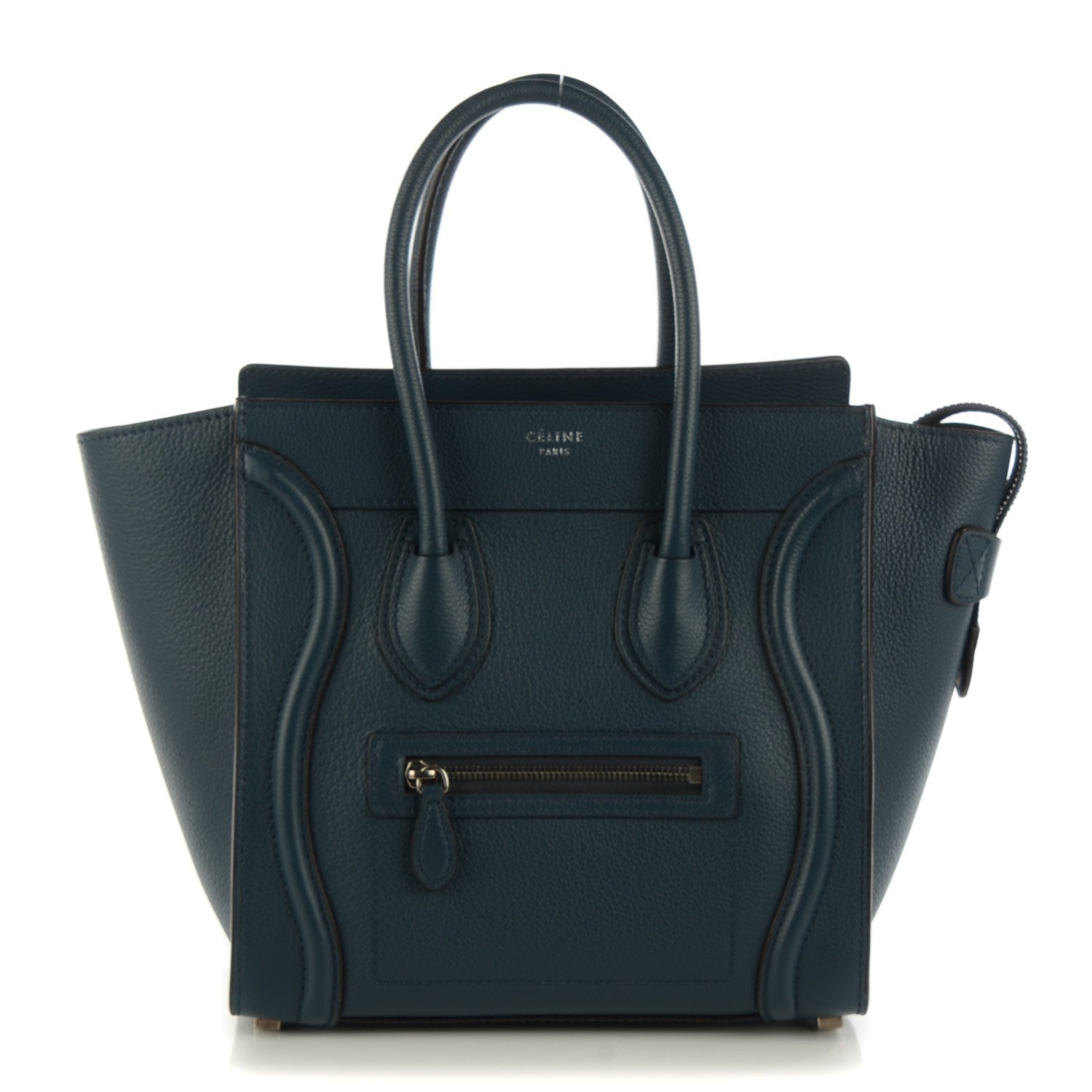Celine Drummed Calfskin Micro Luggage Orage 1 of 8