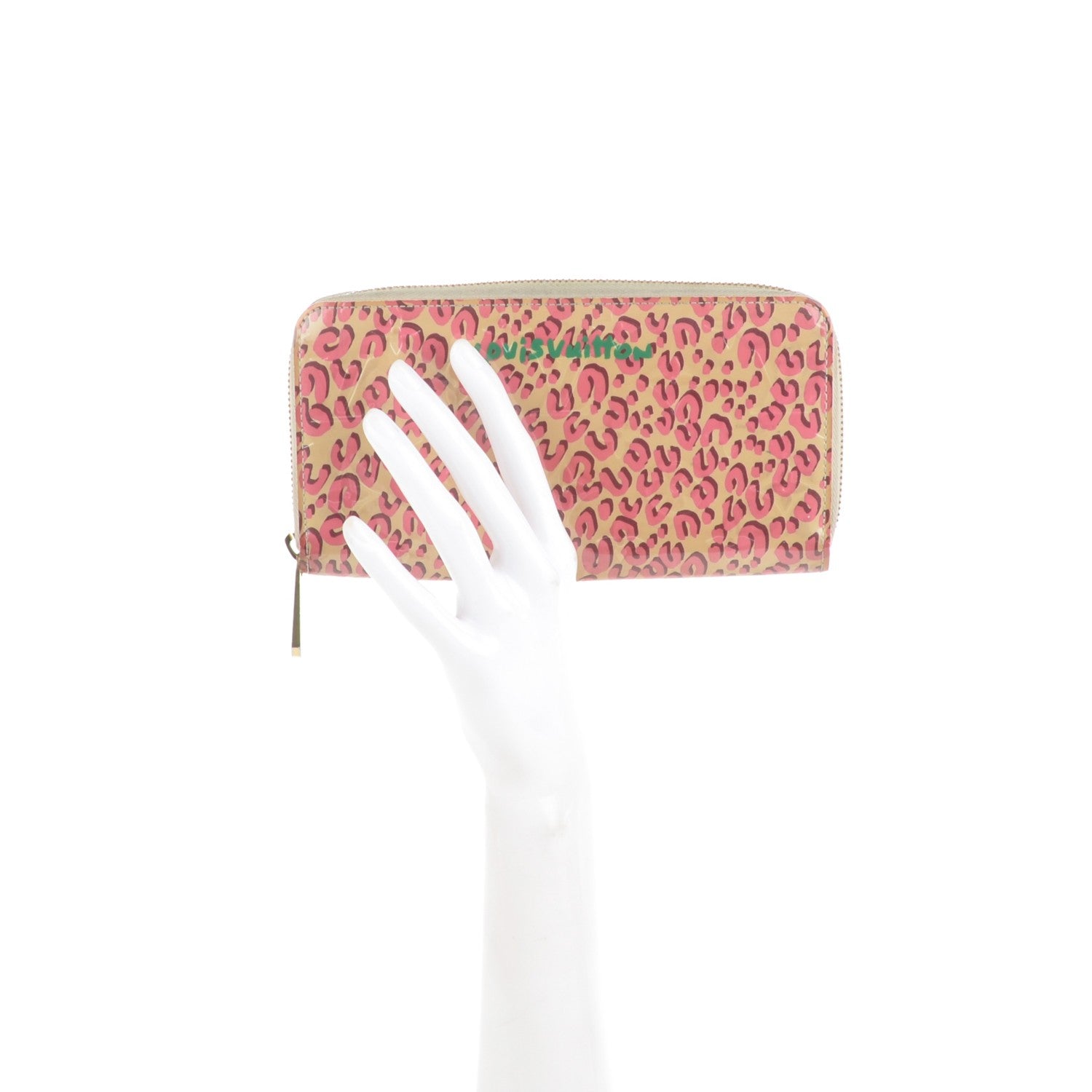 Louis Vuitton Vernis Leopard Zippy Wallet Blanc Corail 2 of 7