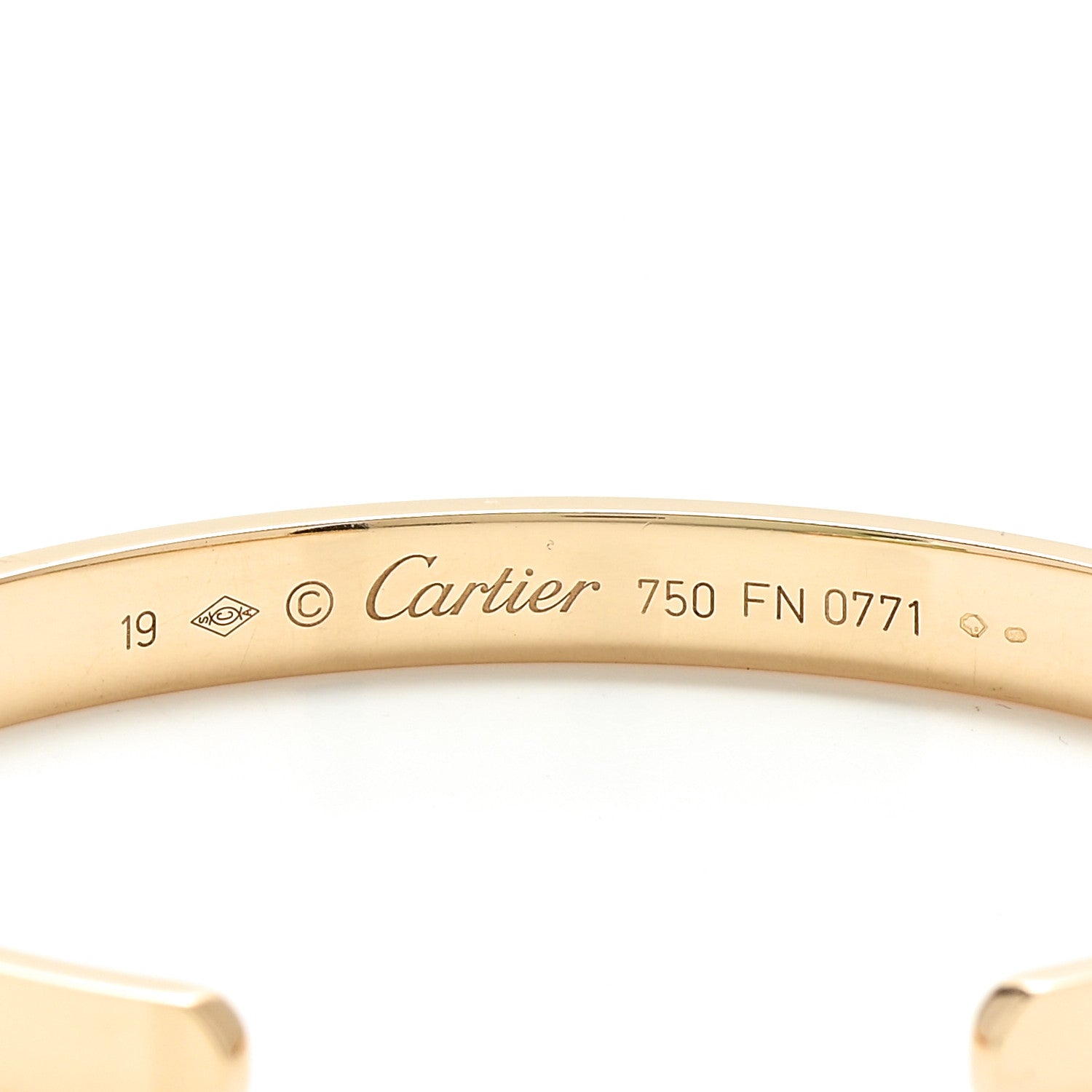 Cartier 18K Yellow Gold LOVE Cuff Bracelet 19 3 of 3