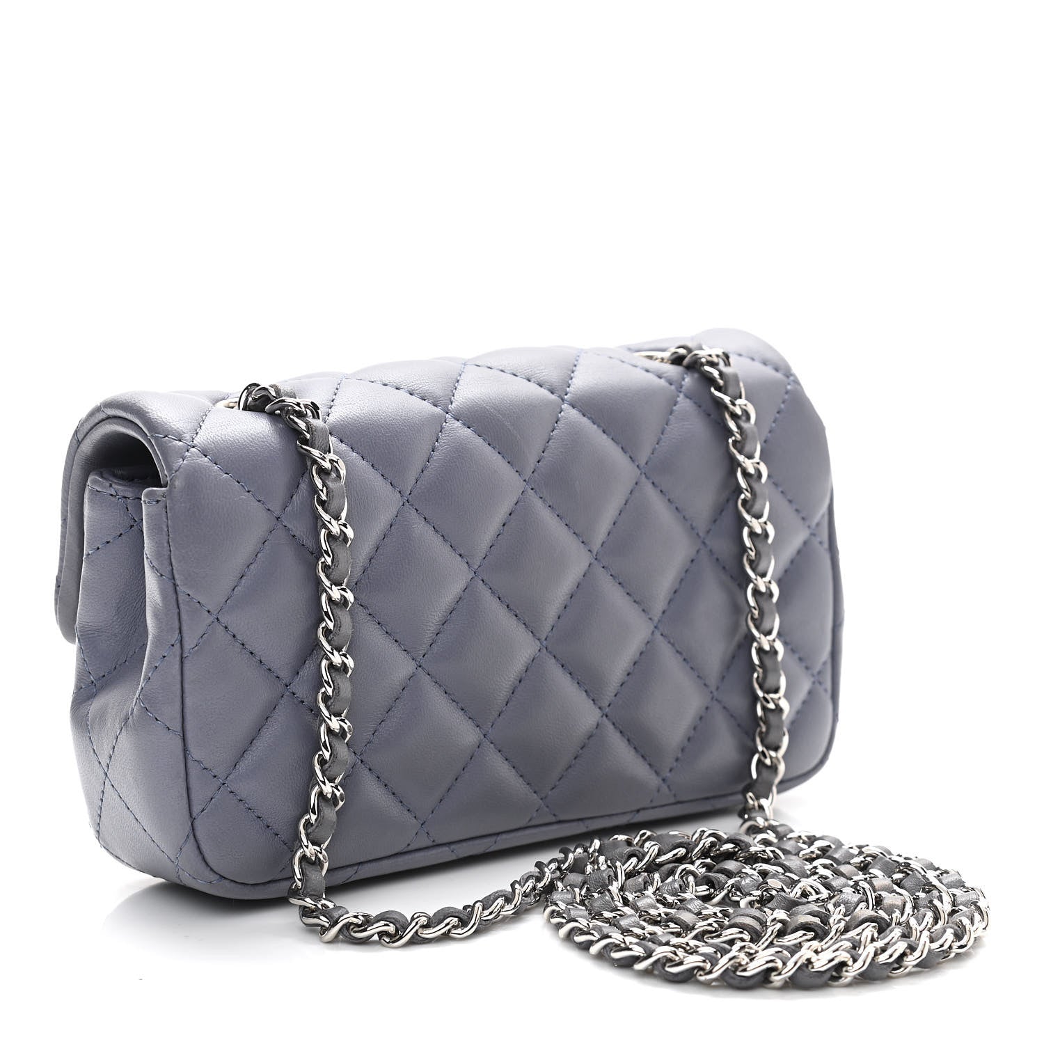 Chanel Lambskin Quilted Extra Mini Rectangular Flap Light Purple 2 of 9