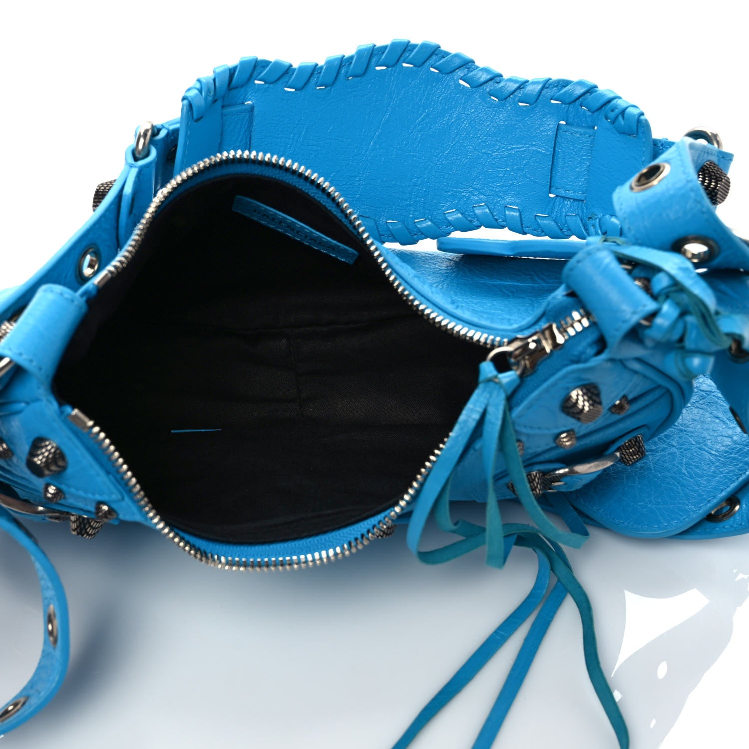 Balenciaga Agneau Arena Le Cagole Shoulder Bag XS Cyan 5 of 9