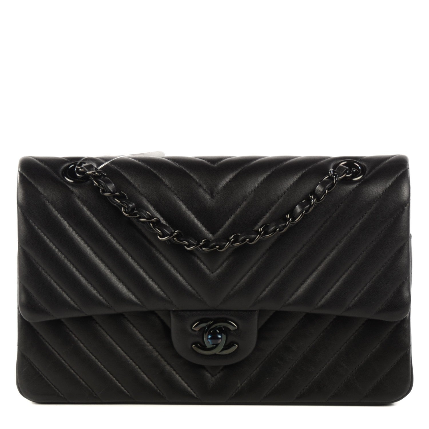 Chanel Lambskin Chevron 11.12 Medium Double Flap So Black 1 of 8
