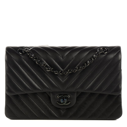 Chanel Lambskin Chevron 11.12 Medium Double Flap So Black 1 of 8