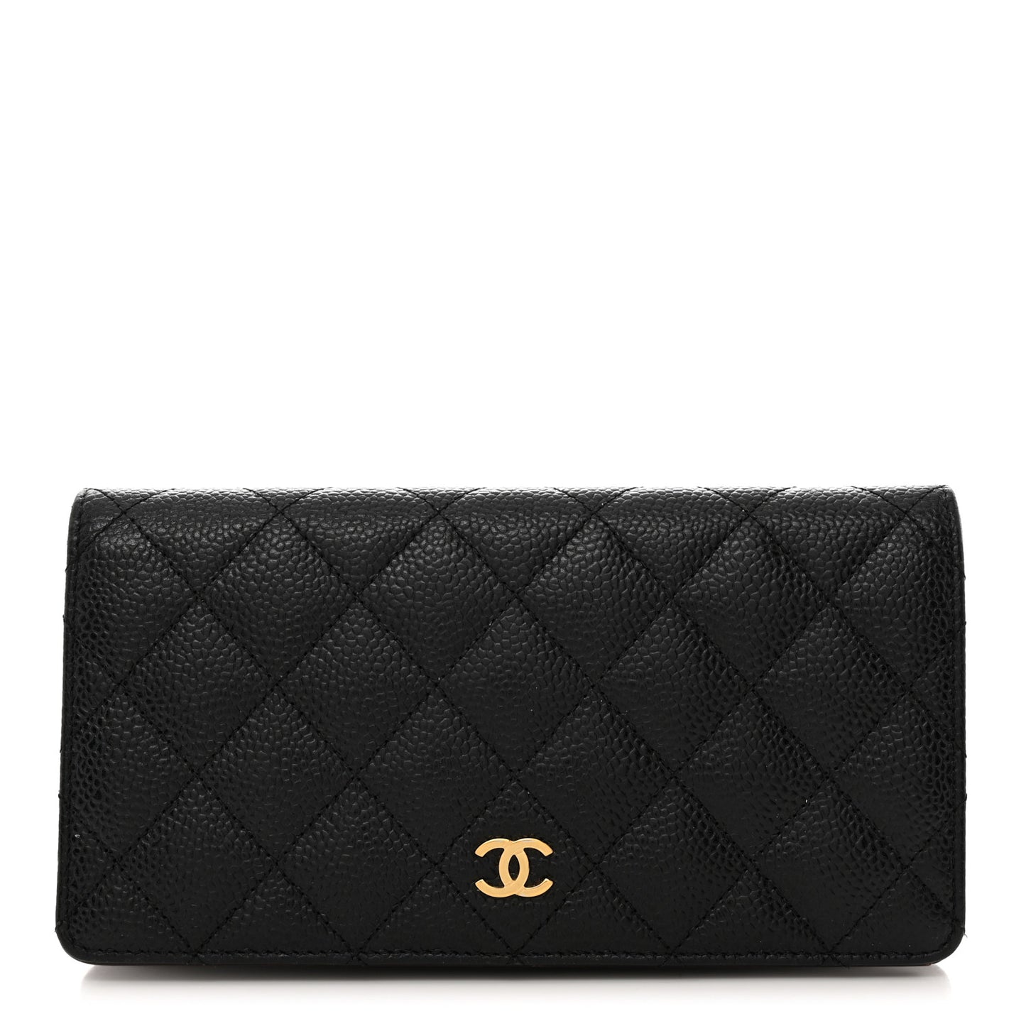 Caviar Quilted Yen Wallet Black