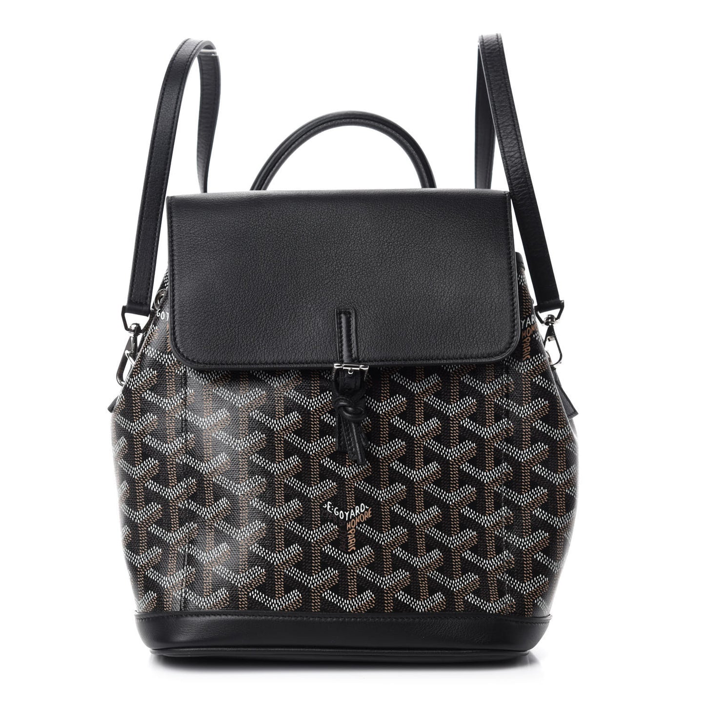Goyardine Calfskin Mini Alpin Backpack Black