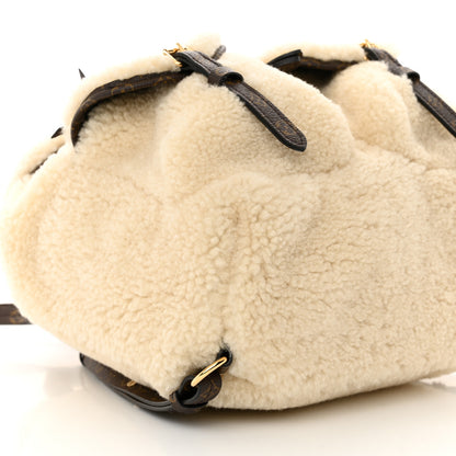Louis Vuitton Monogram Shearling Ski Backpack Cream 8 of 10