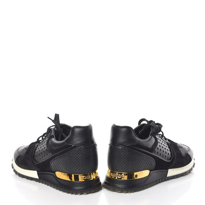 Louis Vuitton Nubuck Calfskin Perforated Run Away Sneakers 37.5 Black 6 of 11