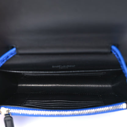 Saint Laurent Metallic Ayers Monogram Toy Kate Strap Wallet Blue Black 4 of 7