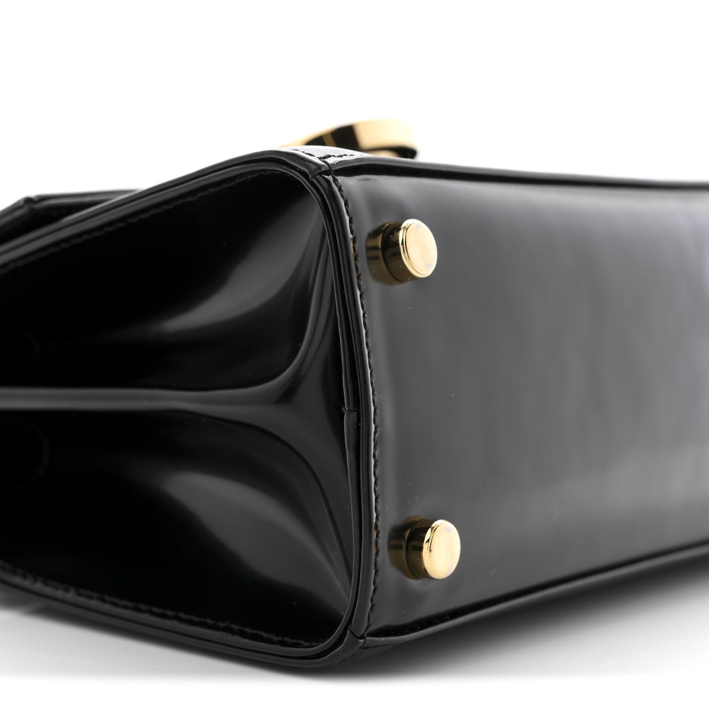 Brushed Off Calfskin Mini Iconic Top Handle Bag Black