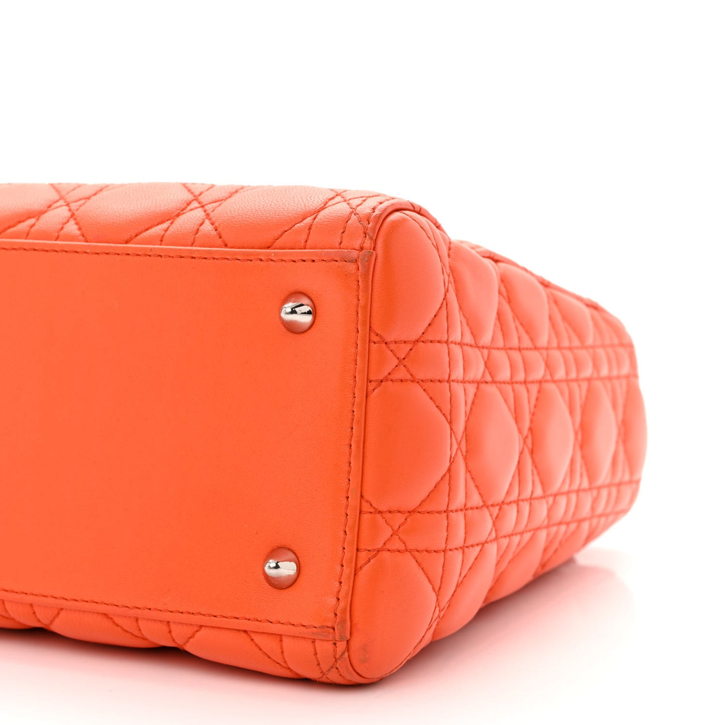 Lambskin Cannage Medium Lady Dior Orange
