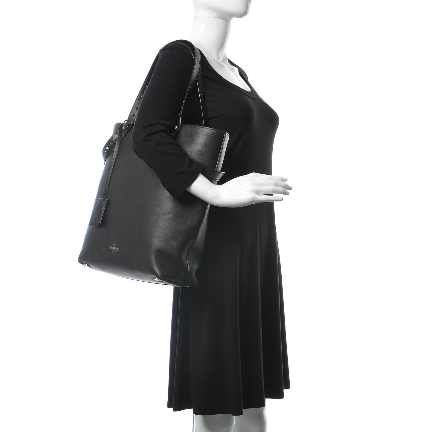 Vitello Lovestud Tote Black