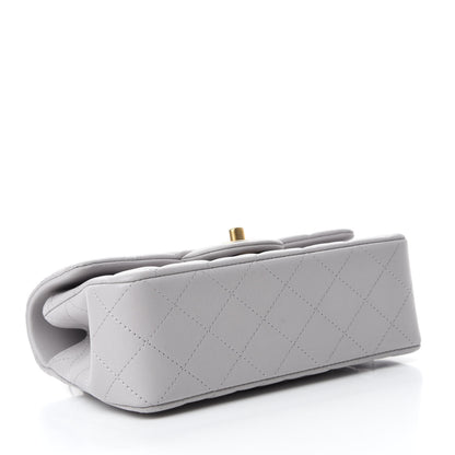 Chanel Lambskin Quilted Mini Top Handle Rectangular Flap Grey 4 of 11