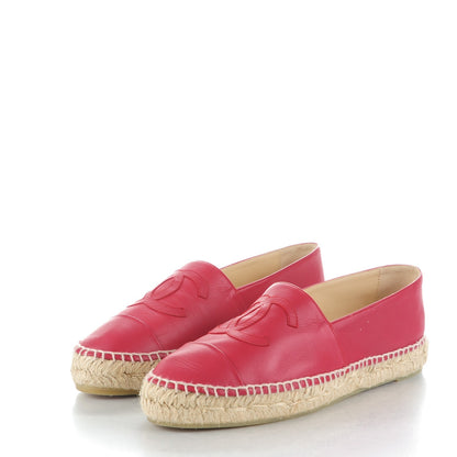 Chanel Lambskin CC Espadrilles 39 Red 3 of 10