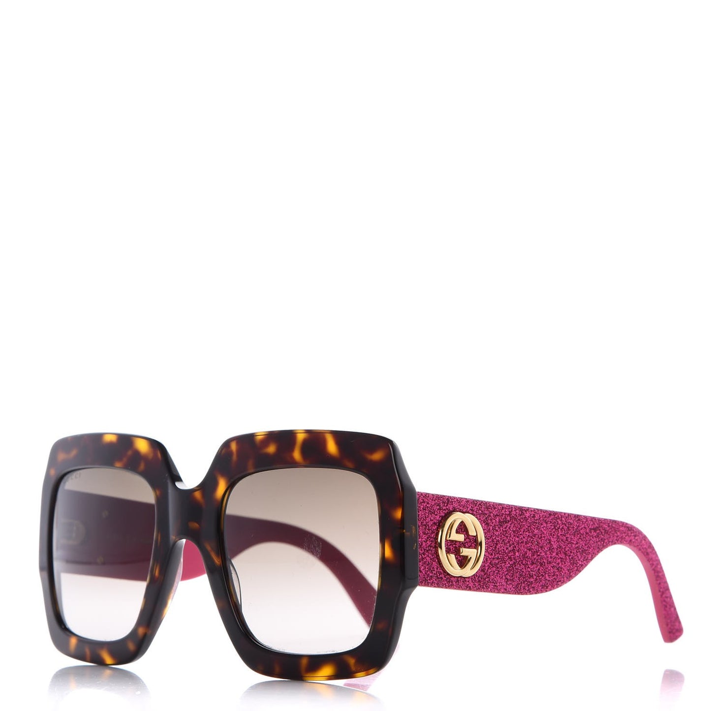 Square Frame GG0102S Sunglasses Glitter Pink Multi