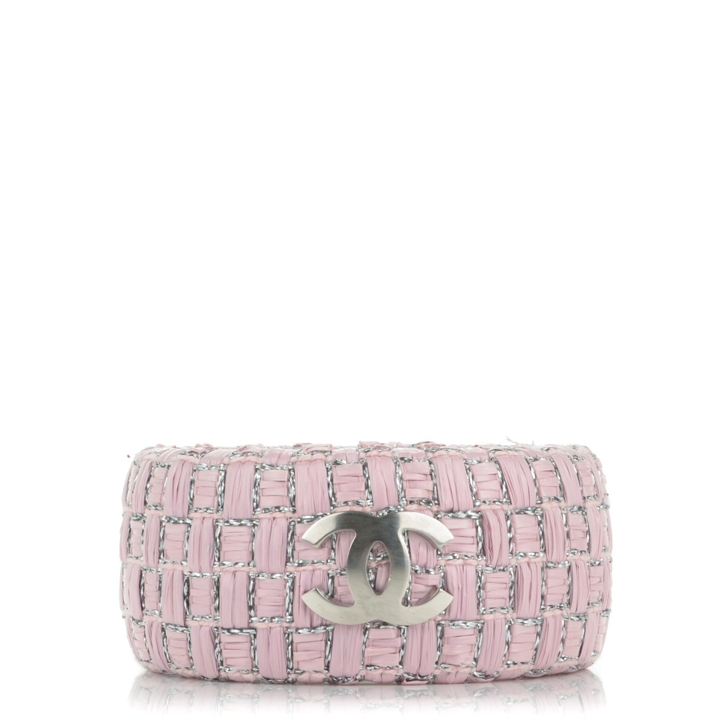 Chanel Woven Raffia CC Wide Bangle M Pink 1 of 4