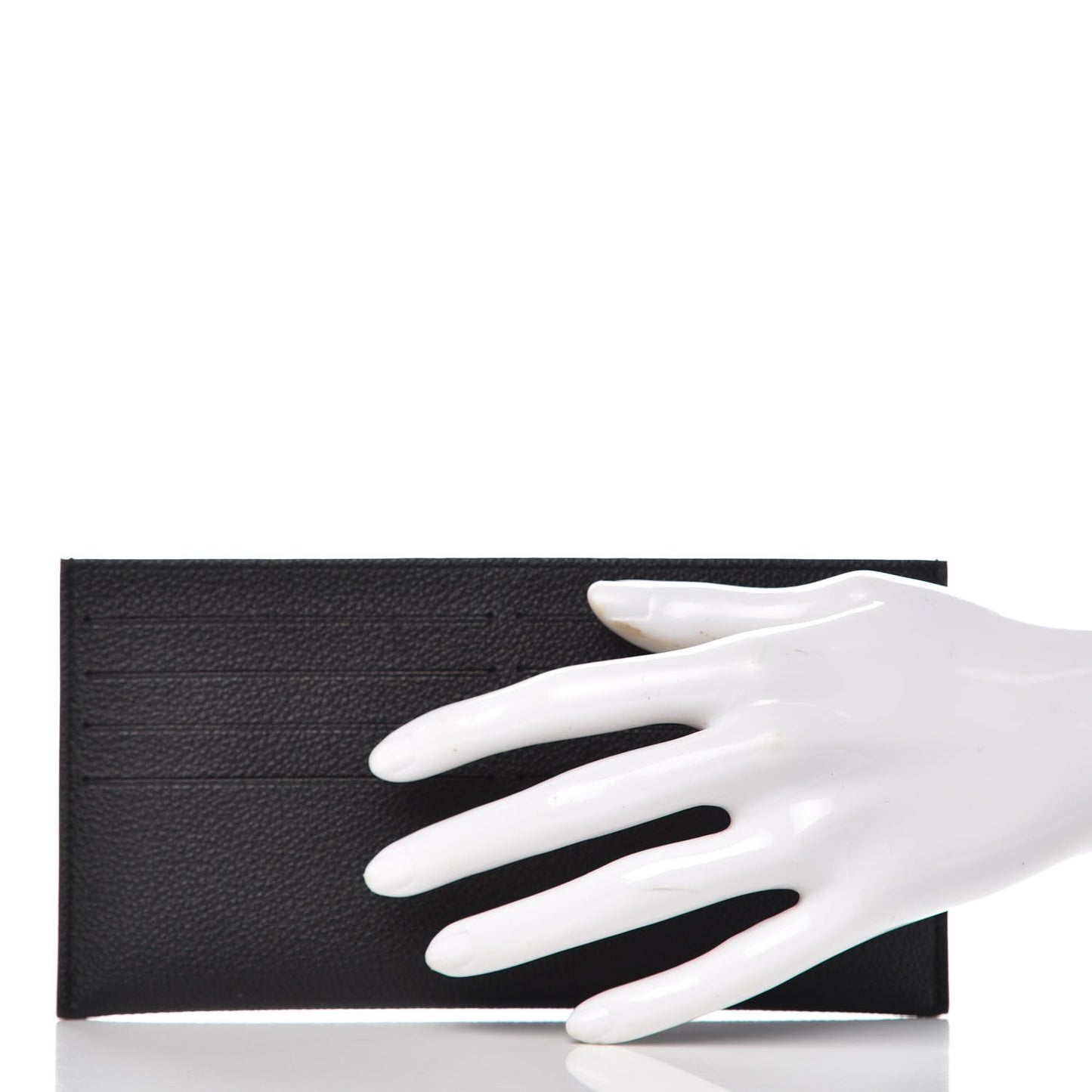 Calfskin Felicie Chain Wallet Card Holder Insert Black