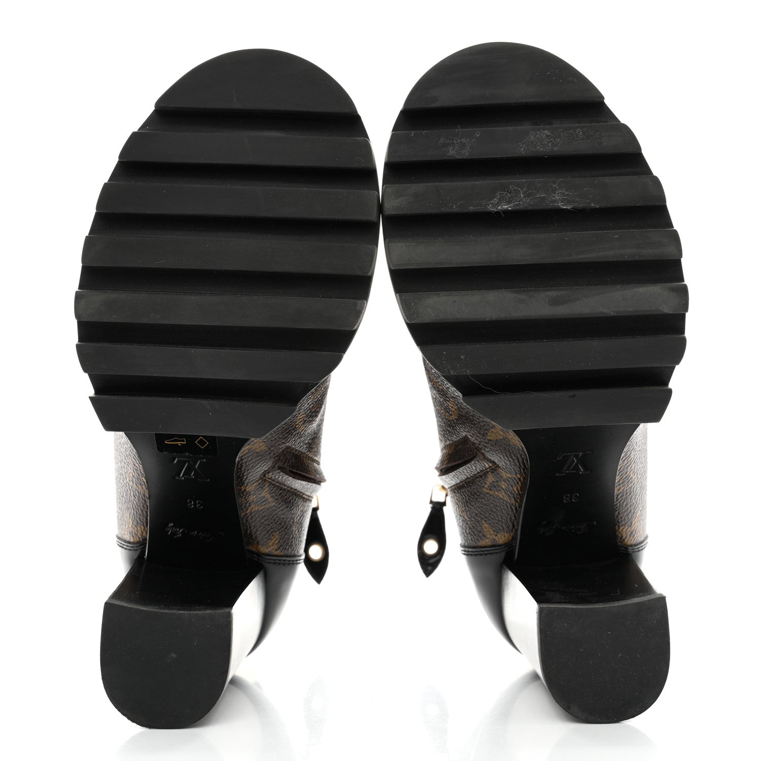 Louis Vuitton Patent Calfskin Monogram Star Trail Ankle Boots 38 Black 5 of 9
