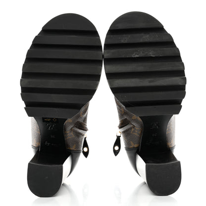 Louis Vuitton Patent Calfskin Monogram Star Trail Ankle Boots 38 Black 5 of 9