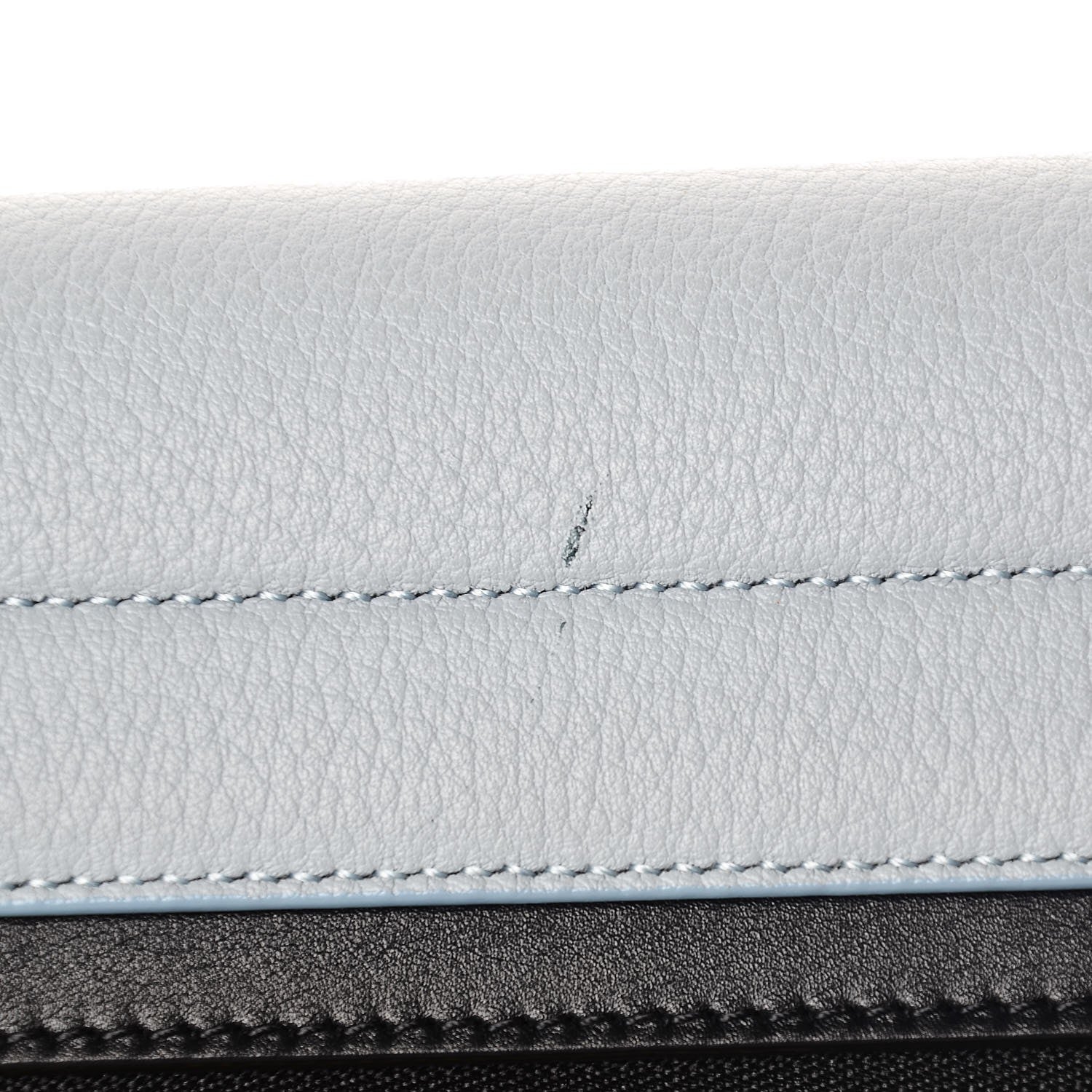Celine Drummed Calfskin Suede Small Trapeze Light Blue 8 of 8