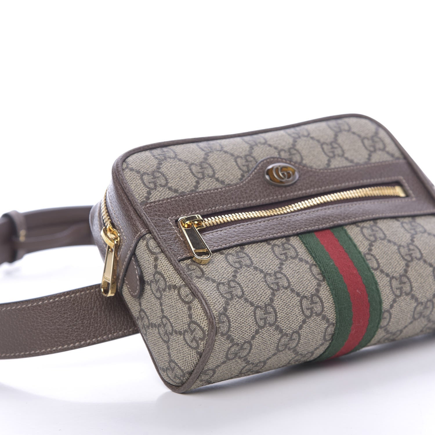 Gucci GG Supreme Monogram Web Small Ophidia Belt Bag 85 34 Dark Brown 9 of 10