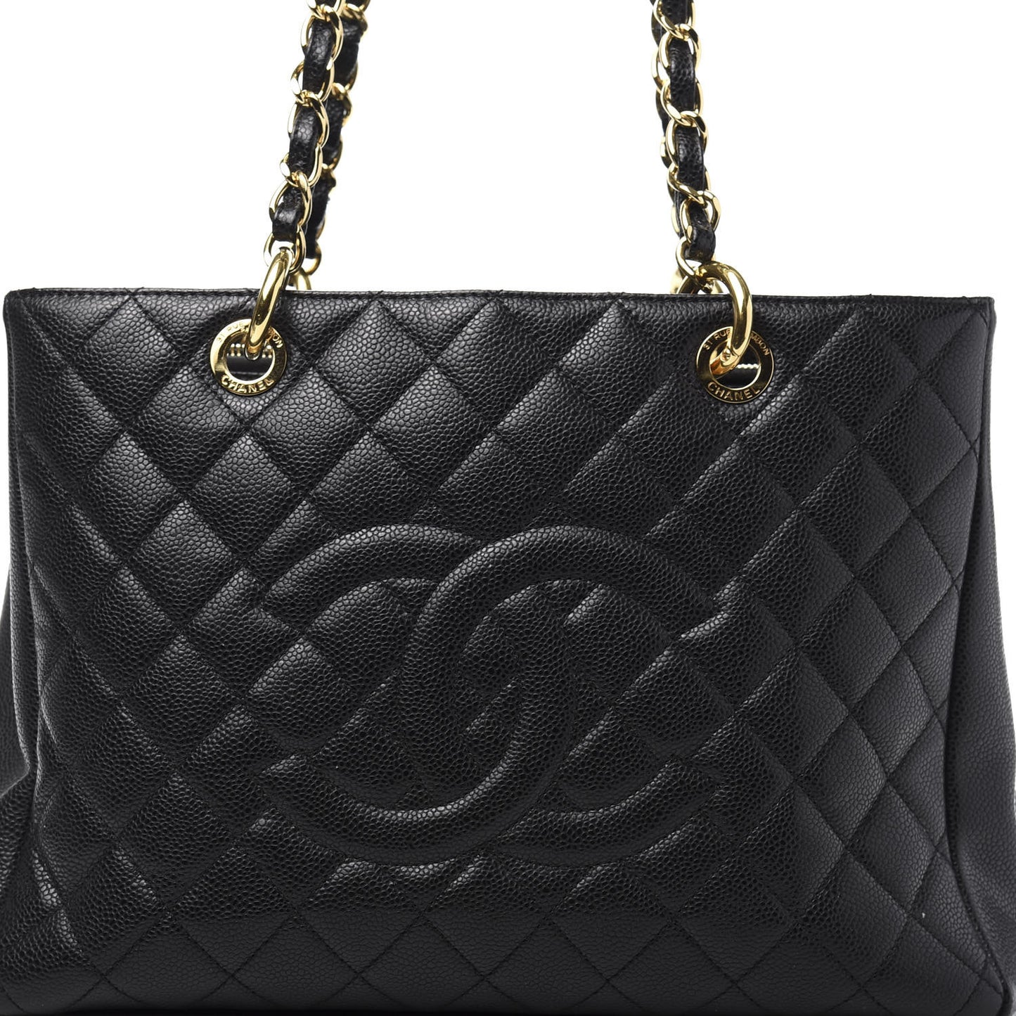 Caviar Quilted Grand Shopping Tote GST Black