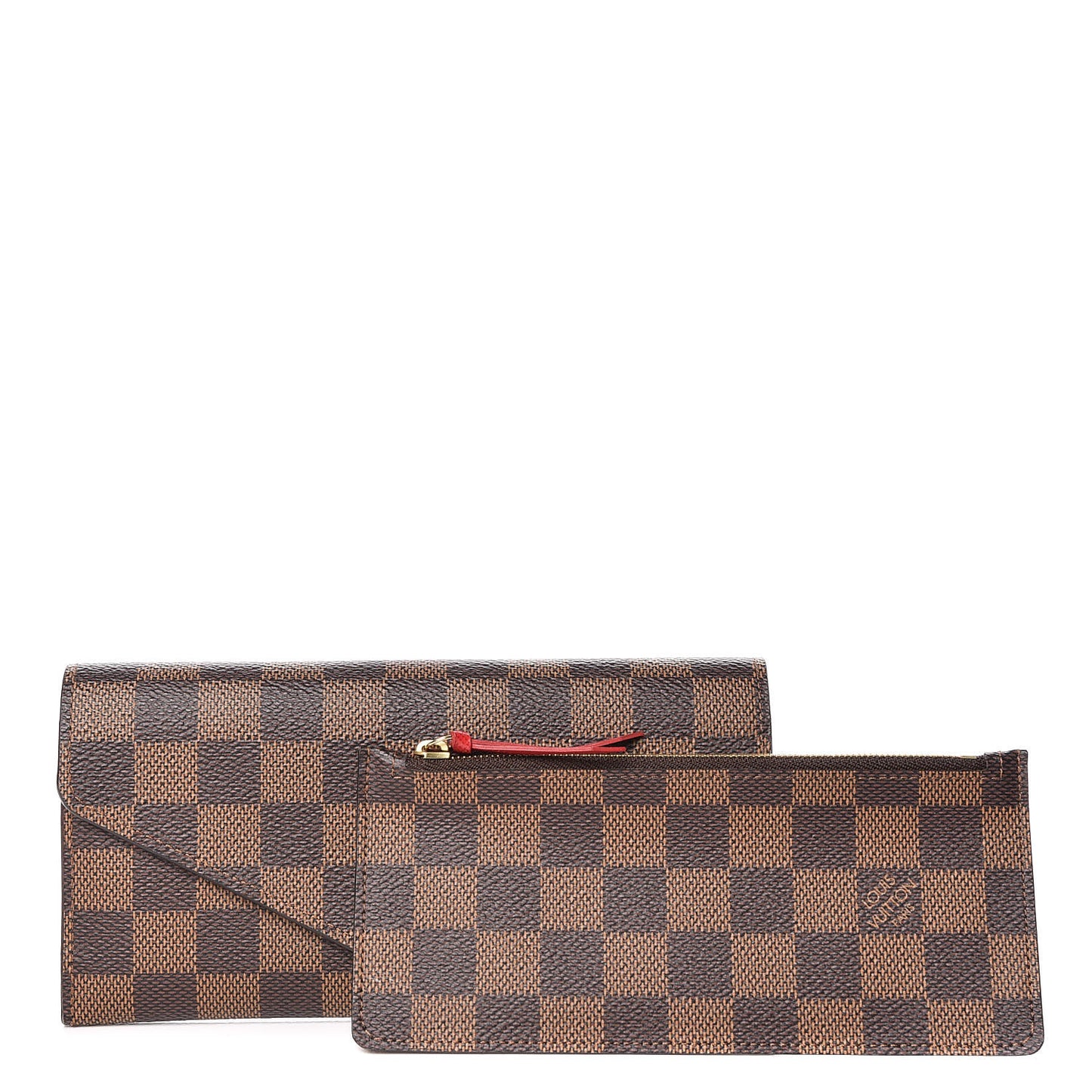 Damier Ebene Josephine Wallet Red