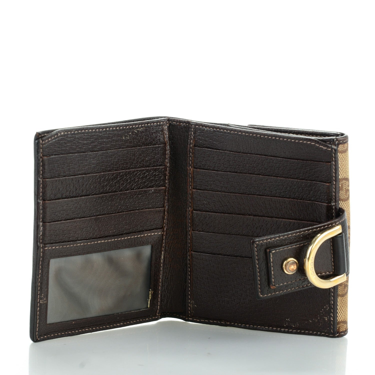 Gucci Monogram Abbey Compact Wallet Dark Brown 5 of 9