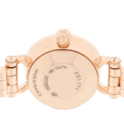 Hermes 18K Rose Gold Diamond Bezel 16mm Faubourg Quartz Watch 4 of 5