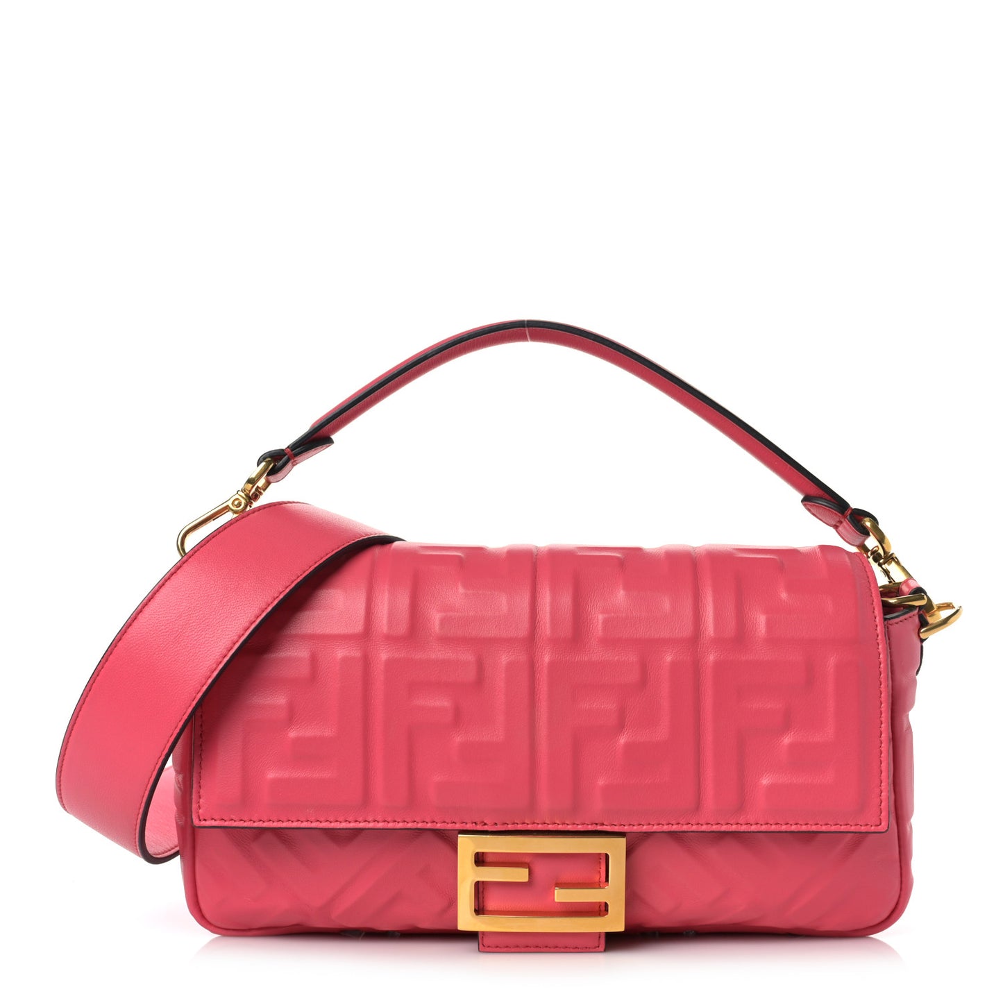Nappa FF 1974 Embossed Baguette Lampone
