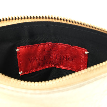 Valentino Garavani Metallic Calfskin Zip Wristlet Pouch Gold 6 of 7