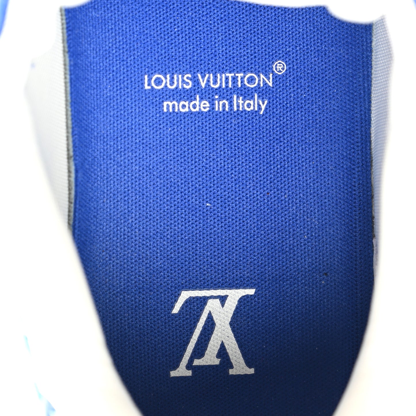 Jacquard Velvet Monogram Mens LV Trainer Sneakers 9.5 Blue