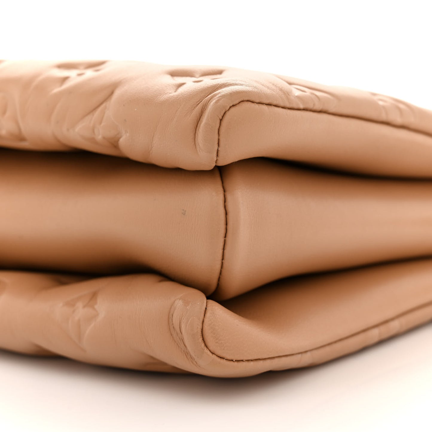 Lambskin Embossed Monogram Coussin PM Camel