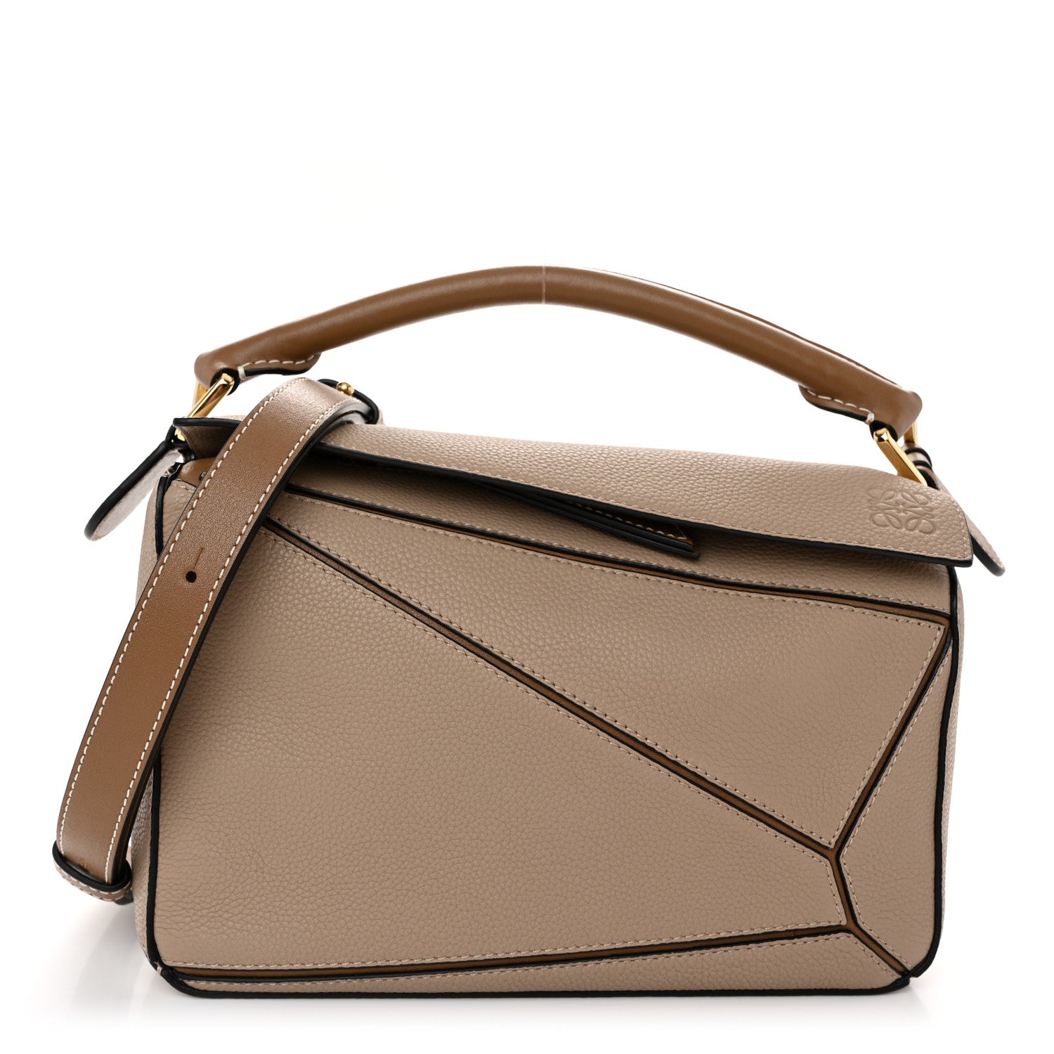 Loewe Grained Calfskin Small Puzzle Bag Sand Mink 1 of 10